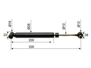 AMORTISSEUR DE TETE COMPATIBLE ALKO 251R 251S APRES 1992 (Longueur 350 mm)