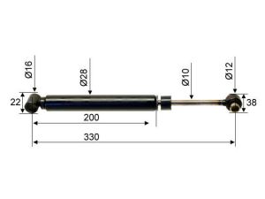 ALKO COMPATIBLE AMORTISSEUR DE TETE 251R 251S APRES 1992 LONG 350 MM