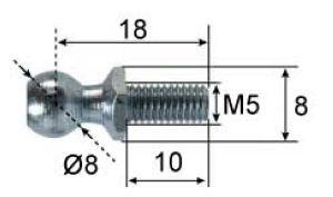 ROTULE POUR ARTICULATION RABIALE M5 - D.08  L.10/18