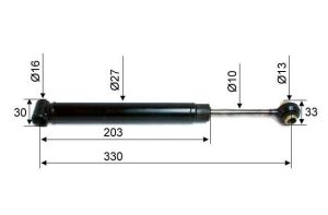 ALKO COMPATIBLE AMORTISSEUR DE TETE 251VB/VB-2-251G L330 DIA 27 2-YEUX 