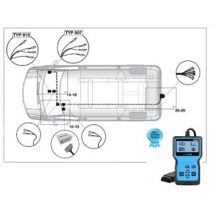 FAISCEAU 21040547 13 BROCHES MERCEDES SPRINTER VS30 (W910) + PASSAGE VALISE