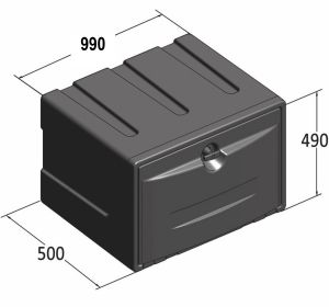 Coffre polypropylène rectangulaire 990x500x490 mm