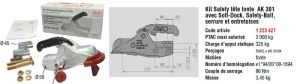 Alko tête d'attelage fonte pour timon diamètre 45/50 AK301 3000 kg soft dock + visserie 