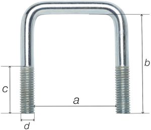 Bride inox - Dimensions (a,b,c,d) 51 x 125 x 30 x 12 mm