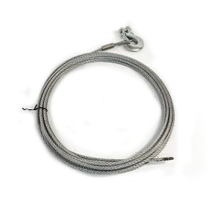 CABLE ACIER AVEC CROCHET POUR TREUIL- TRACTION 4000 KG - LONG 10 M - Ø 7 mm