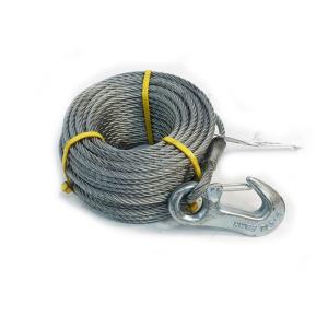 CABLE ACIER AVEC CROCHET POUR TREUIL- TRACTION 2000 KG - LONG 20 M - Ø 5 mm