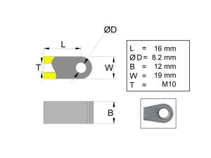 OEIL POUR RAG  M10 12*16 M10 8.2