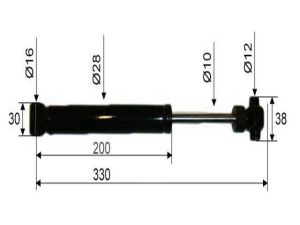AMORTISSEUR DE TETE COMPATIBLE ALKO  131R AVANT 1992 (Longueur 330 mm) 