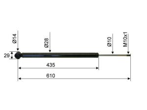 AMORTISSEUR DE TETE COMPATIBLE POUR 2,8 VB ALKO LONGUEUR 620 MM