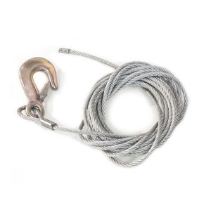 CABLE ACIER AVEC CROCHET POUR TREUIL- TRACTION 900 KG - LONG 7 M - Ø 6 mm