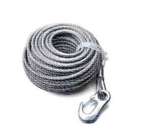 CABLE ACIER AVEC CROCHET POUR TREUILE 350 KG - 1350 KG  LONG 15 M - Ø 4 mm