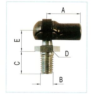 ARTICULATION RADIALE pour RESSORT A GAZ 6/15 M5/M8