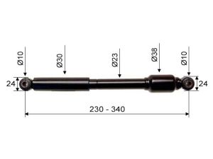 AMORTISSEUR DE TETE COMPATIBLE ALKO 120-S-SR-SV / 1,3VB (Longueur 345 mm)