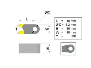 OEIL POUR RAG  M8 10*18 M8 8.2
