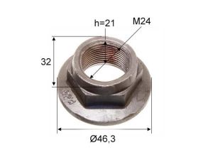 BPW ECROU DE FUSEE AVEC EMBASE BPW 24*2