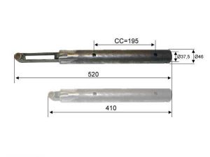 BPW PEITZ Fut coulissant PAV/SR1,3 Longueur 410-520 mm--