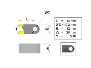 OEIL POUR RAG  M10 12*14 M10 10.2