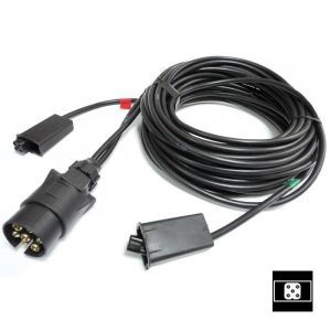 FAISCEAU REMORQUE 7 PLOTS  2 X 8M CONNECTIQUE CARREE AJBA RADEX (prise plastique)