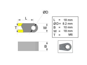 OEIL POUR RAG  M6 10*18 M6 8.2