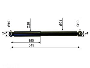 ALKO Compatible Amortisseur de tête 120SR Longueur 355 mm