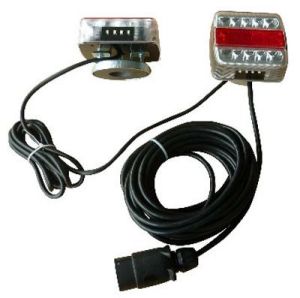 KIT de 2 feux LED magnétiques avec câble d'alimentation 7,5m et prise 7 broches