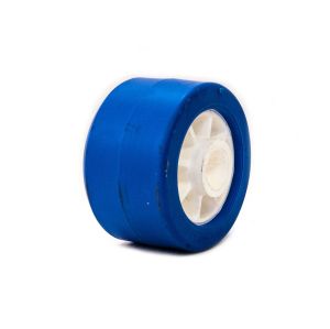 Galet bimatière blanc/bleu Diamètre 100 mm Longueur 60 mm Alésage 21 mm