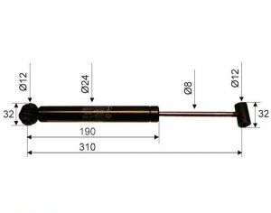 BPW AMORTISSEUR DE TETE ZAF 2,0-2 - L=310