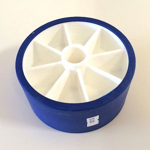 Galet diamètre 120 mm Largeur 60 mm Alésage 21,5 mm Coloris blanc/bleu Sunway