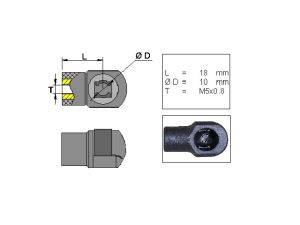 CUVETTE POUR EMBOUT A ROTULE, PLASTIQUE ; L=18; M5