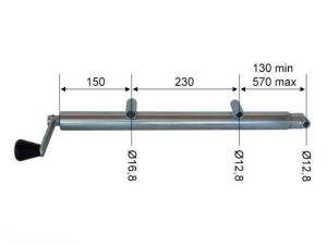 ROUE JOCKEY A VIS DE LEVAGE CC=380-730MM