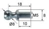 ROTULE POUR ARTICULATION RABIALE M5 - D.08  L.10/18