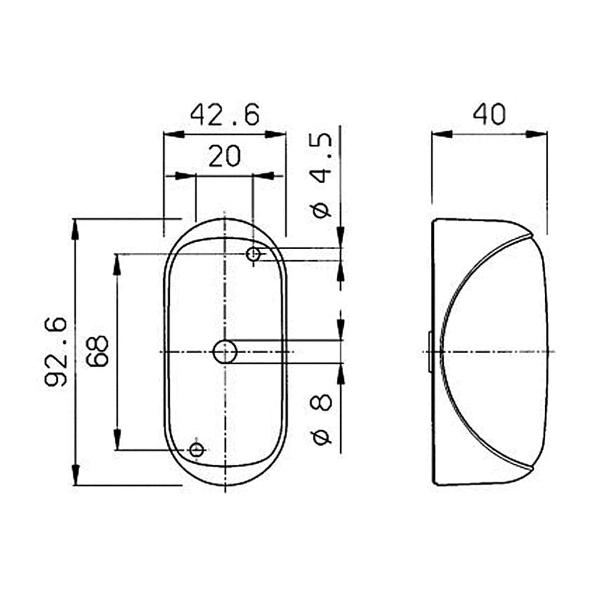 Feu d’encombrement SPL 2000-MS 12-24 V Jokon 12.0012.050