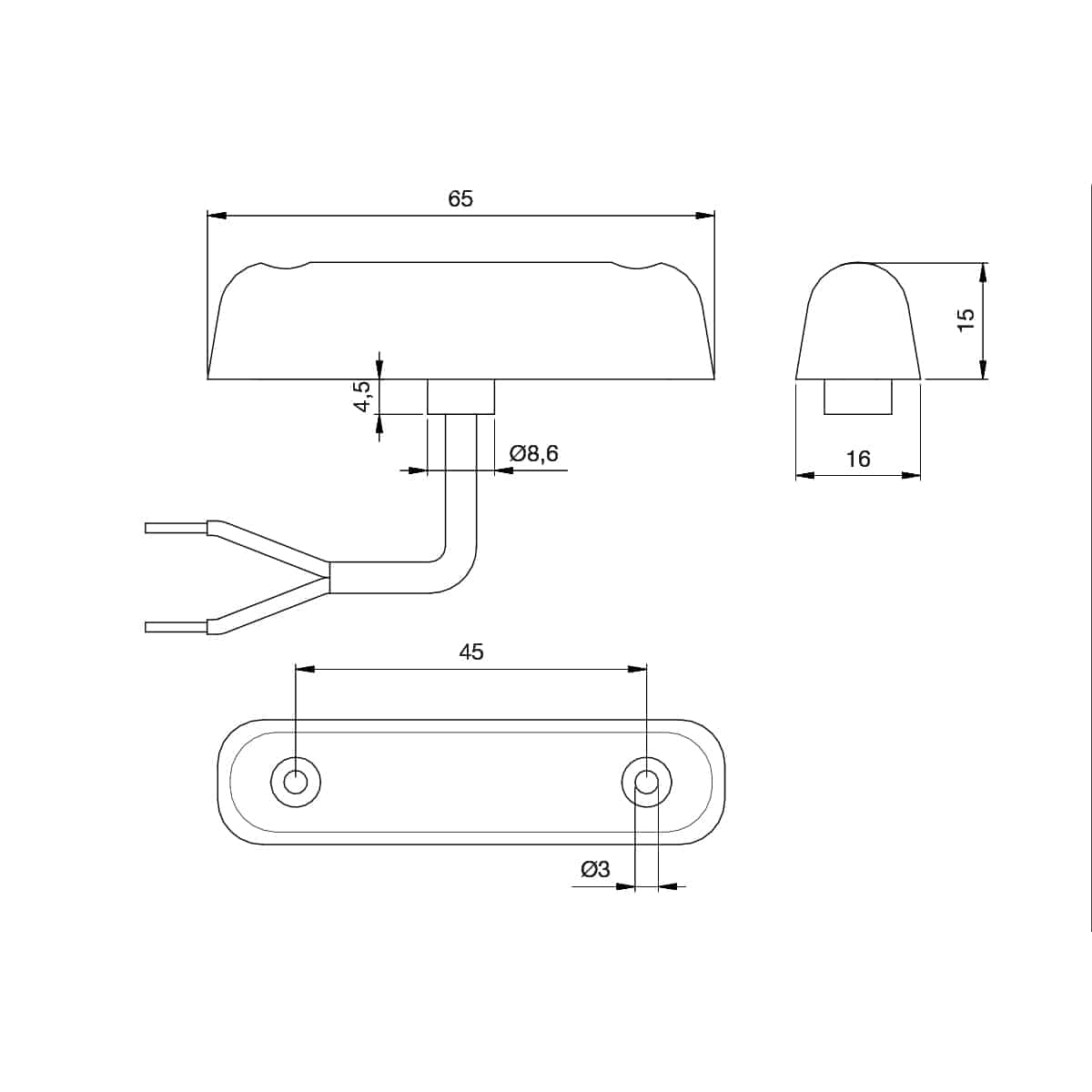 Feu arrière S 24-2 w 24 V (position) Jokon 13.0013.500