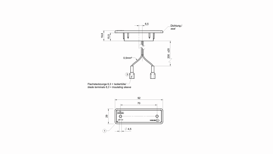 Éclaire-plaque K 575 12 V (plaque) Jokon 13.4019.000