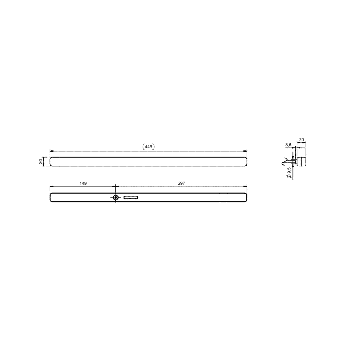 Feu stop additionnel, homogène ZHBL 40L, gris, AK 12 V (stop) Jokon 15.0031.200