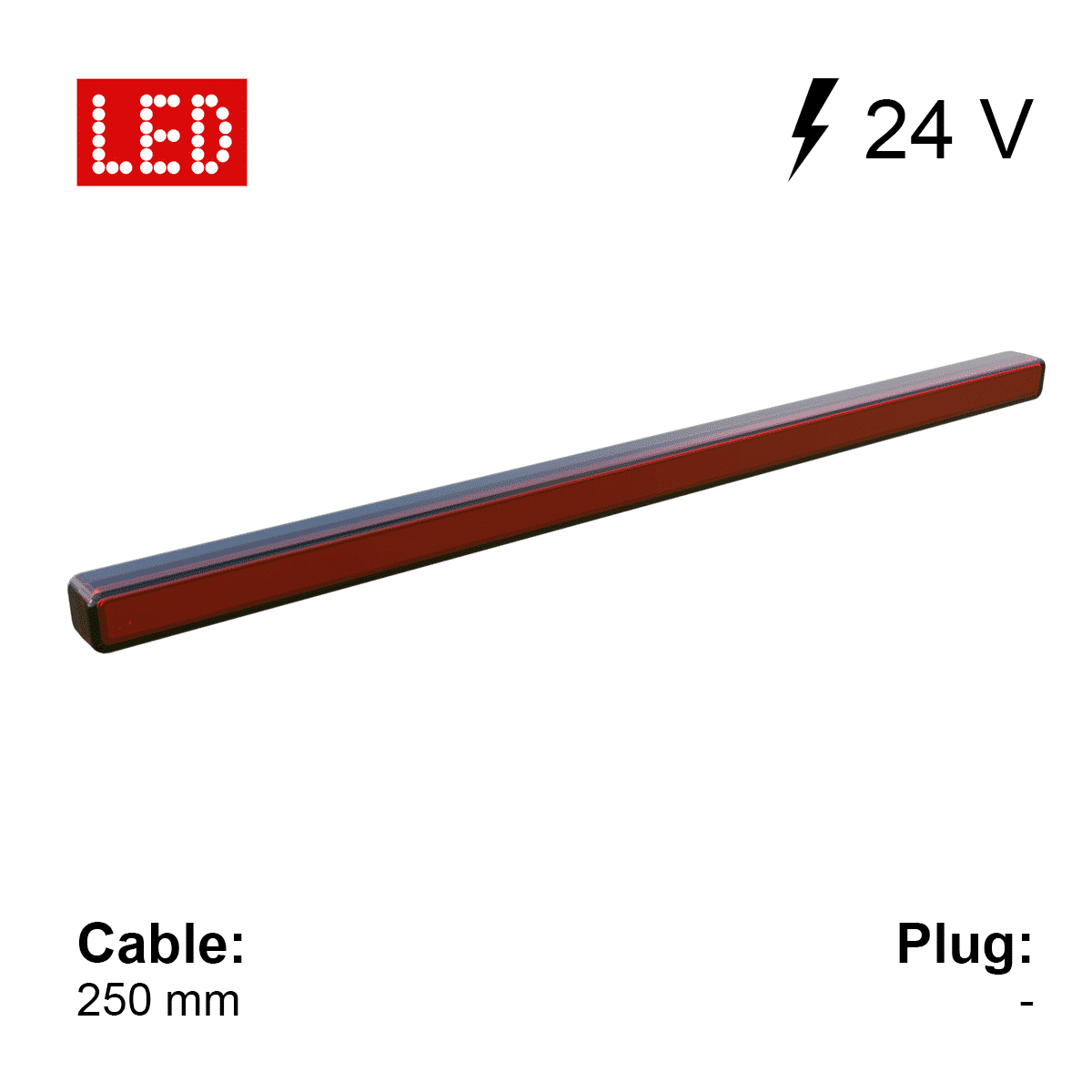 Feu stop additionnel, homogène ZHBL 40L, rouge, AK 24 V (stop) Jokon 15.0032.000