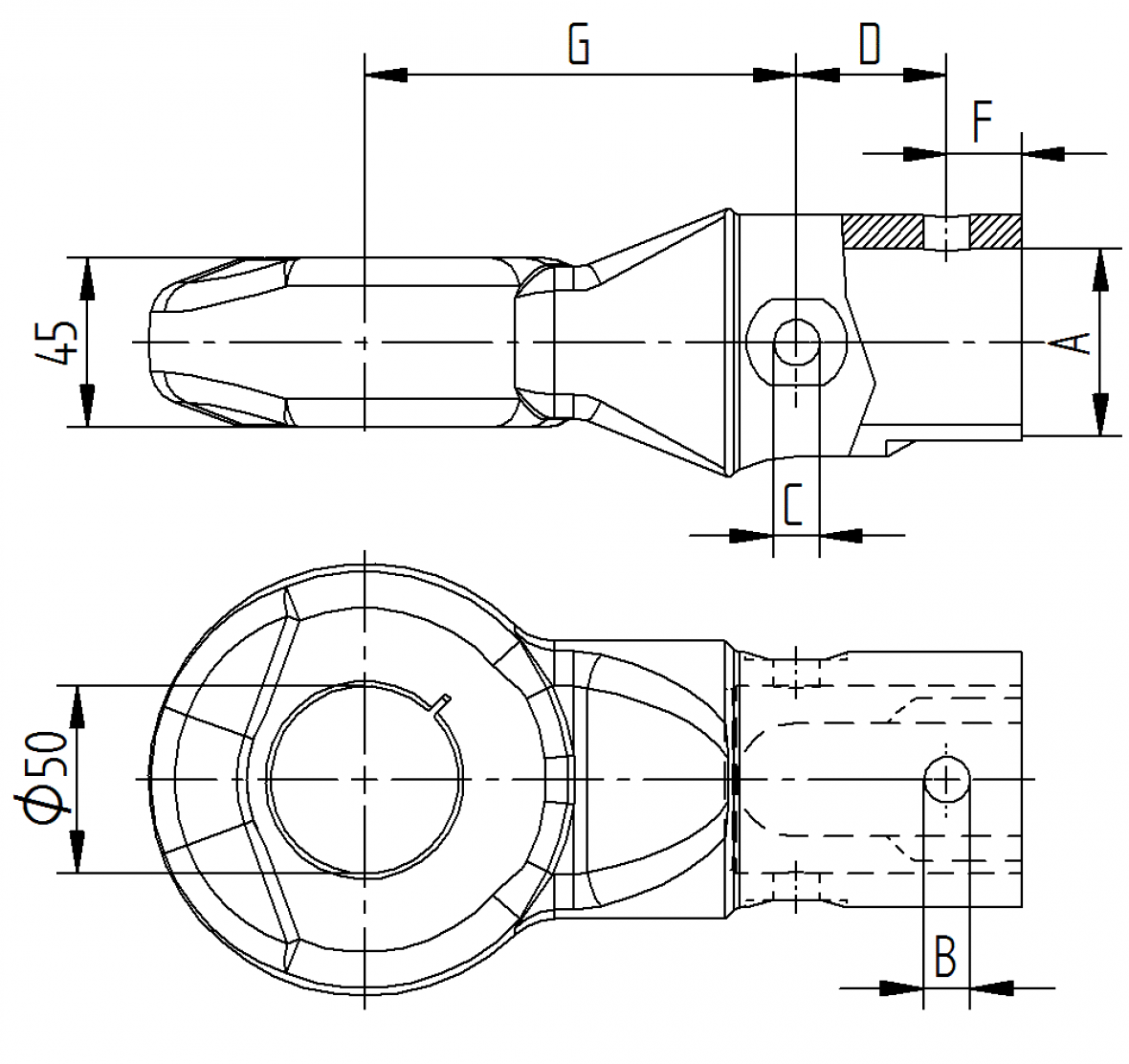 Anneau d’attelage DIN 50 Ø 45 mm Knott 202333.002