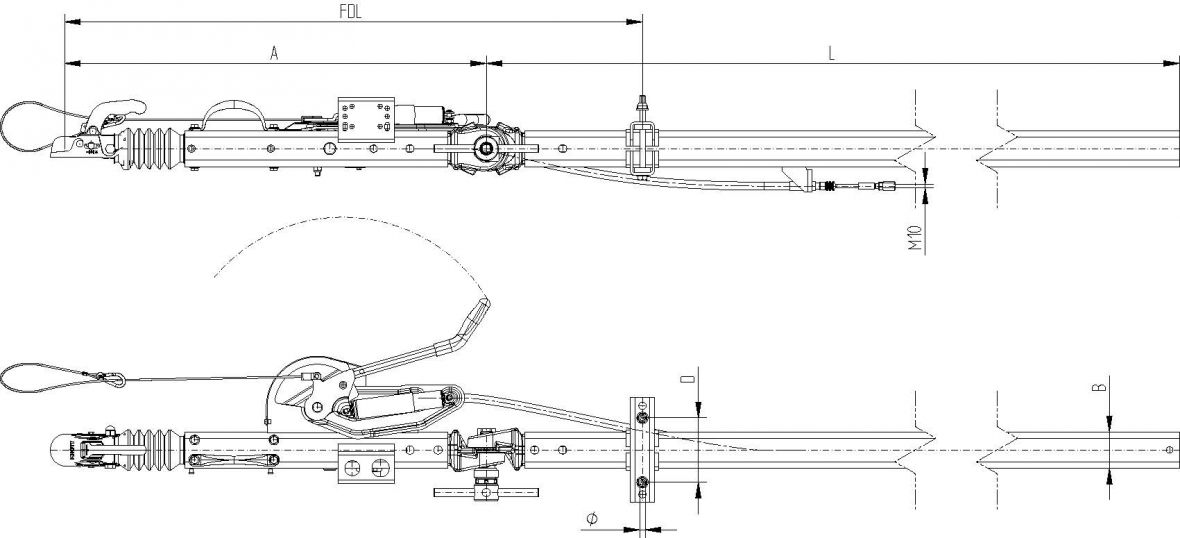 Commande de freinage KR amovible 1500-2600 kg Knott 203770.001