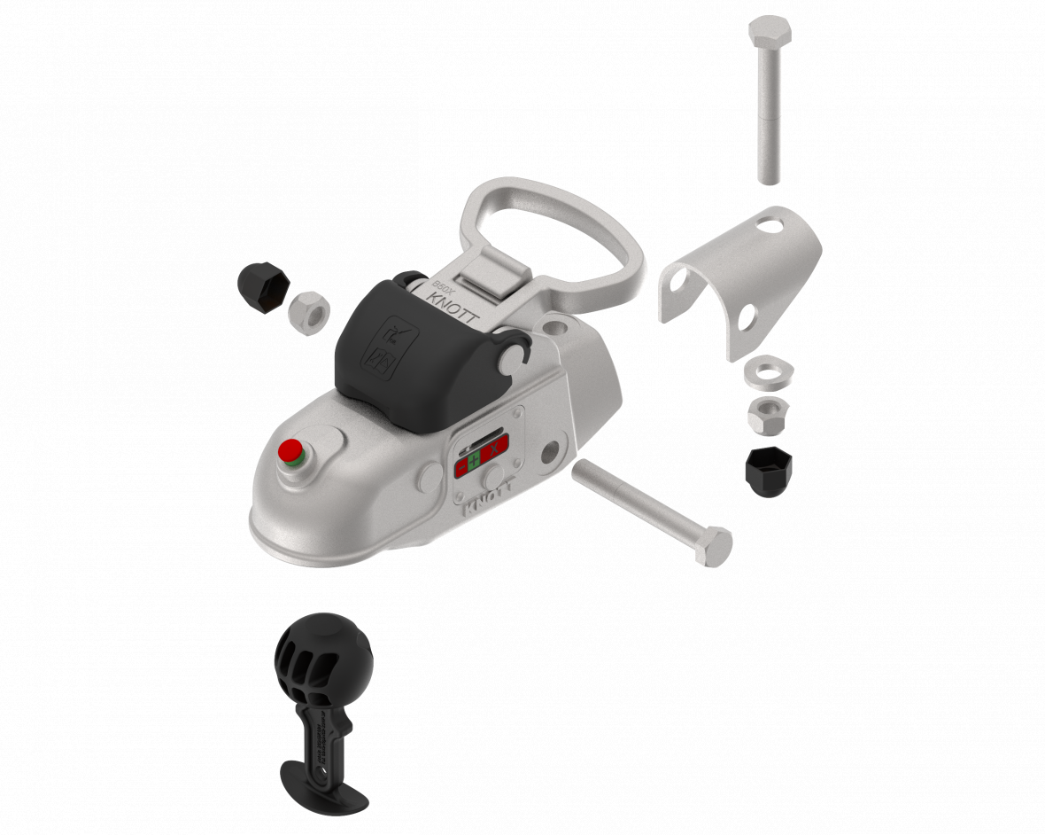 Commande de frein KF13 avec console roue jockey sans tête Knott 202475.007