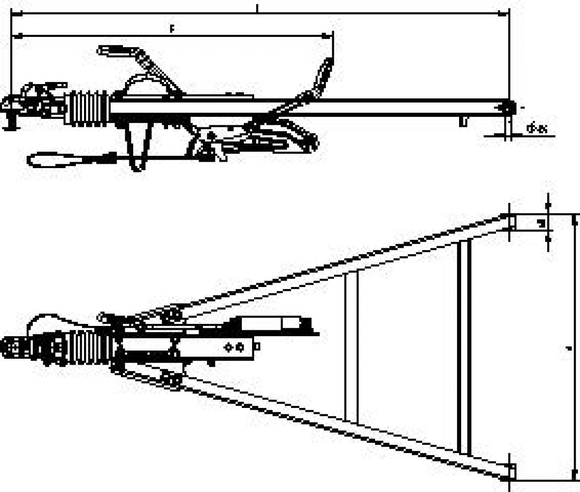 Timon en V complet 3500 kg anneau DIN Knott 205253.002