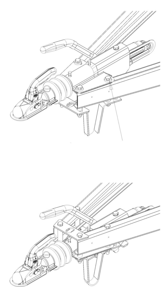 Commande de frein KF27-B avec console roue jockey Knott 204300.001