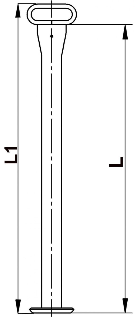 Fallstütze — max. stat. Tragkraft kg: 175; L: 500 mm; L1: 555 mm; Ø: 48 mm Knott 401368.001