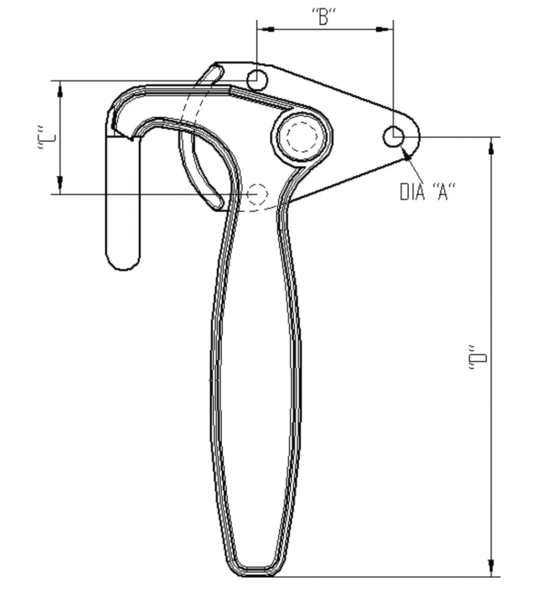 Fermeture à levier coudé droit Gr. 1 Knott 4803469X