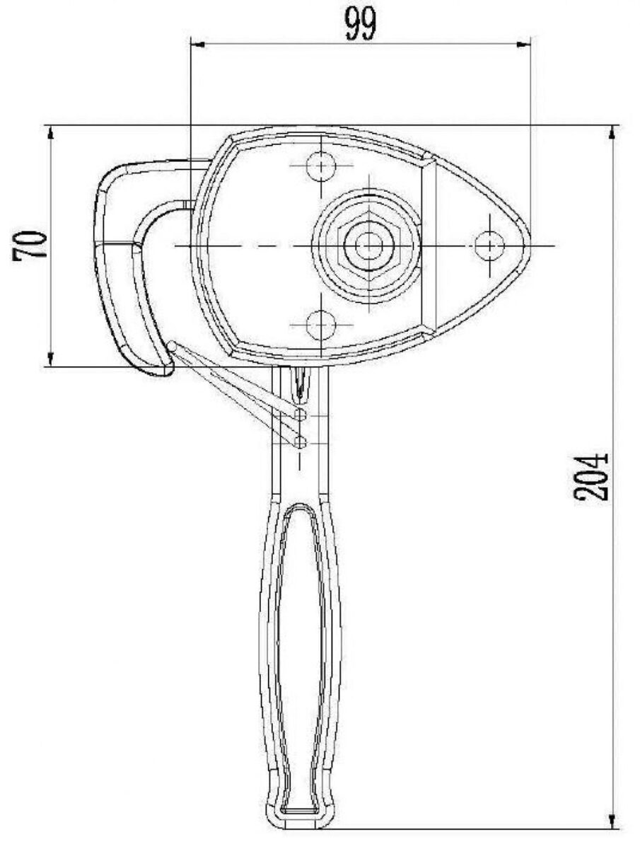 Fermeture à levier coudé droit Gr. 0 Knott 403855.001