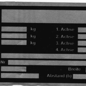 Plaque d&rsquo;identification adhésive 65x120mm Knott 404418.001