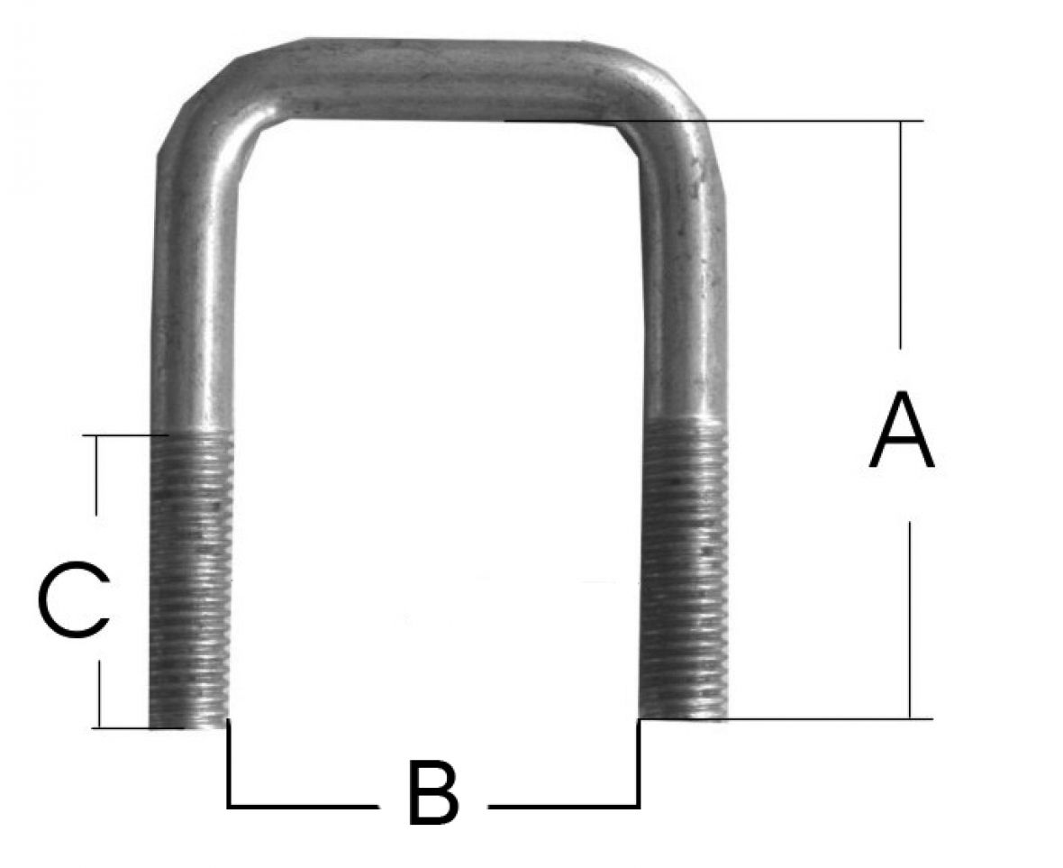 Bügelschraube zingué M10 — A: 130 mm; B: 42 mm; C: 50 mm Knott 406556.001