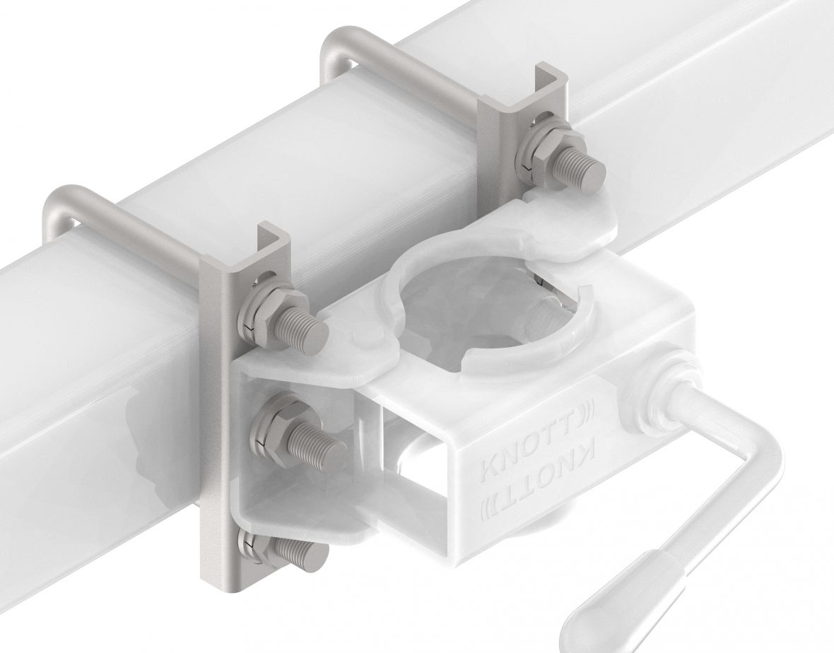 Fixation support roue jockey tube carré Knott 406566.001