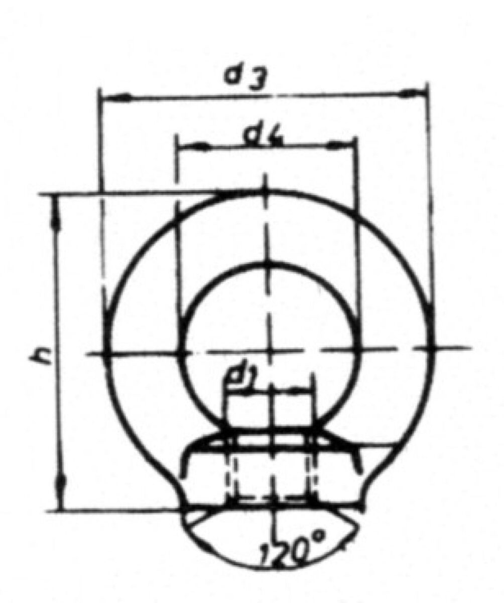 Ringmutter zingué — d1: M10 mm; d3: 45 mm; d4: 25 mm; h: 45 mm; Bruchlast kg: 230; Sichere Belastung kg: 170 Knott 406849.001