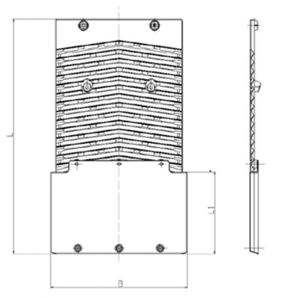 Bavette 520 mm L 124 mm Knott 406871.007