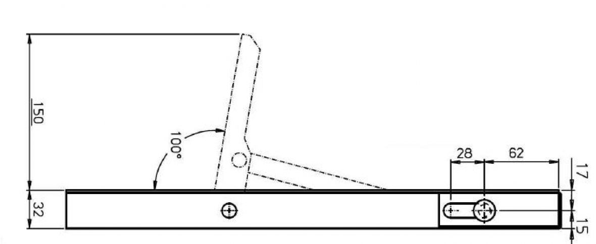 Fermeture à grande course gauche 405 mm Knott 406961.002